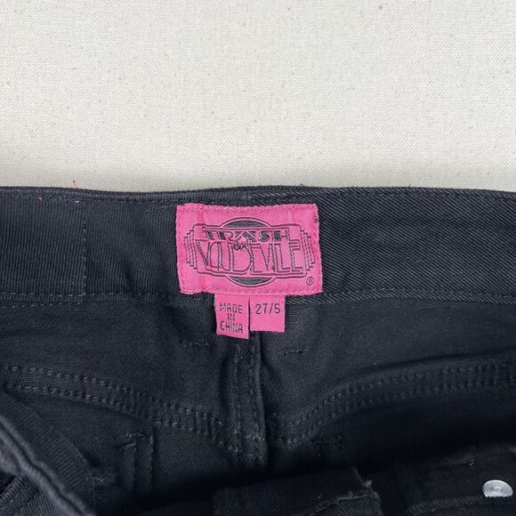 NWT Trash And Vaudeville Dream Bootcut Jeans Women’s 27/5 Black Stretch Denim - Picture 12 of 16